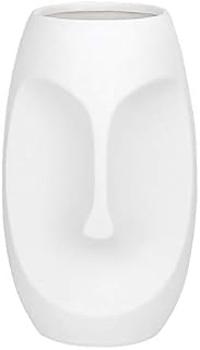 fanquare Nordic Creative Face Vase, Ceramic Head Flowers Vase, Small Decorative Vase for Centerpieces, Height 24cm