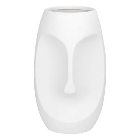 fanquare Nordic Creative Face Vase, Ceramic Head Flowers Vase, Small Decorative Vase for Centerpieces, Height 24cm Cover