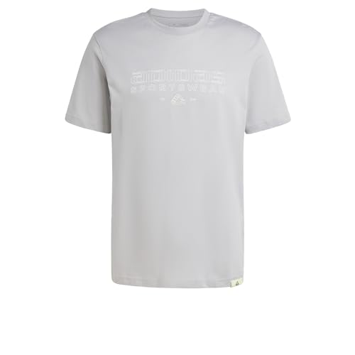 Adidas Herren TECH LINEAR Graphic Tee, MGH SOLID Grey, M Tall – Ansicht 1