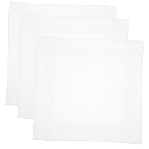 Didiseaon Bandana Cotton Handkerchiefs 3 Pack Men's Pure White Bandanas Fashion Accessory