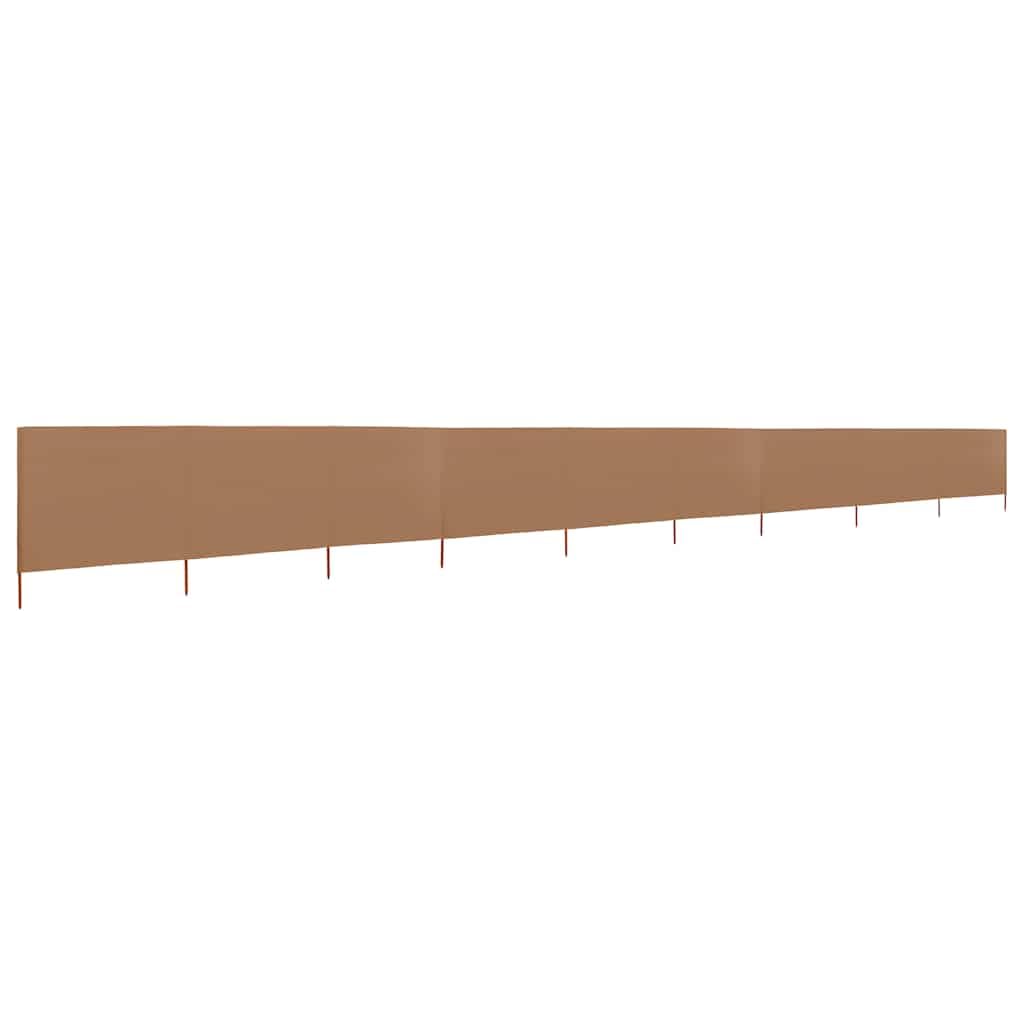 Brise-Vent 9 Panneaux, Tissu Non Tissé Résistant et Piquets en Bois, Brise Vue Camping et Brise Vent de Plage, Protection Contre Le Vent, Panneau Occultant Extérieur, Taupe, 1200 x 120 cm