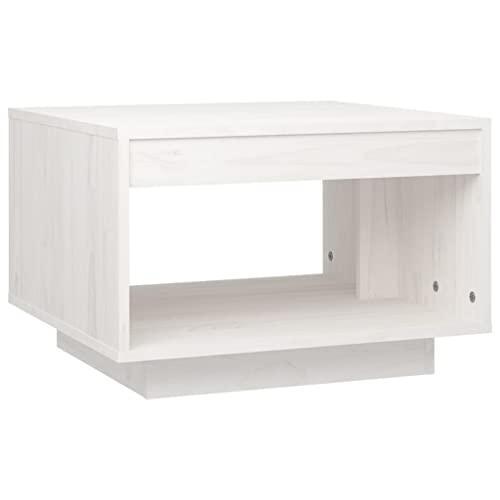 Table basse en bois de pin massif blanc, meuble robuste salon - 2
