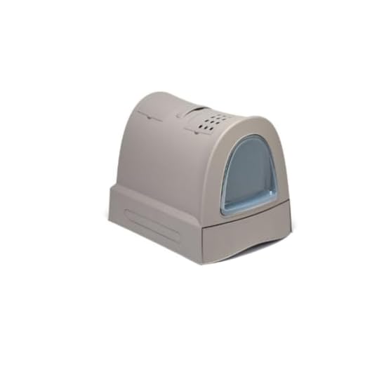 Imac Bandeja Higiénica Arenero Gatos - Bandeja Sanitaria Gatera Arenero Cubierto Caja De Arena WC Gatos Zuma 40 x 42,5 x 56 cm Gris