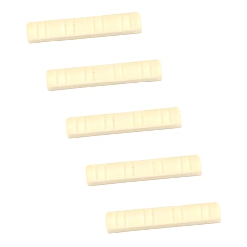 NULYLU 5個 プラスチック8弦マンドリンナット 楽器 ウクレレ チューナー エレキギターナット ベースギターのナット ギターガジェット ユニークな男性へのギター Beige