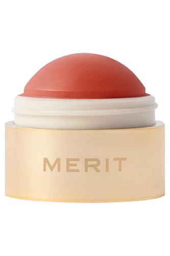 MERIT Flush Balm Cream Blush Lusitano Soft Peach | Hydrating Radiant Cheek & Lip Tint Stick with Vitamin E | Lightweight Buildable Vegan & Cruelty-Free Blush