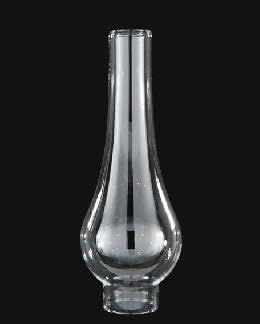 B&P Lamp® 1 5/16 Inch by 6 3/4 Inch #6 Bombe Style Clear Glass Lamp Chimney for Vintage and Antique Style Lighting