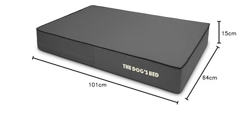 The Dog’s Bed Orthopaedic Memory Foam Dog Bed for Large Dogs, Waterproof Support Mattress, Removable Washable Cover, Pressure Relief & Joint Support, Grey Oxford with Black Trim, 15cm Thick - Image 10