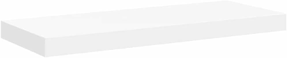 White Floating Wall Shelf, Modern Honeycomb MDF Wood, 23.6" Medium Ledge for Living Room, Bedroom, Bathroom Decor, Easy Mount