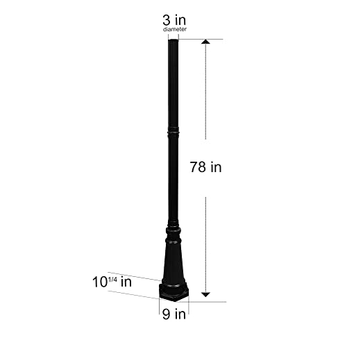 Gama Sonic Gs-97Sp Imperial Lamp Post For Solar Lights Accessory, (Black #TOP1