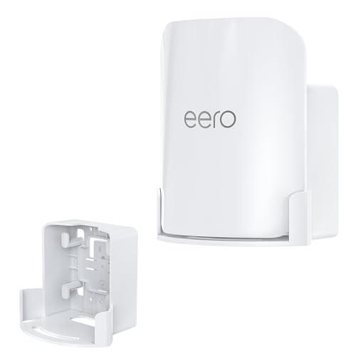 Image of XLTTYWL 2-in-1 Wall & Outlet Mount Kit for eero Pro 7 WiFi 7 Router | Fits eero Pro 7 Tri-Band Mesh Wi-Fi 7 Router, Hidden Cable Management, Durable ABS Plastic, Space-Saving Design,White, 1 Pack