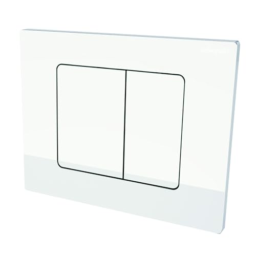 Wirquin 55723015 Plaque de déclenchement WC Square Blanche en ABS, double chasse