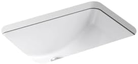 KOHLER 2214-0 Ladena Rectangular Undermount Bathroom Sink With Curved ...