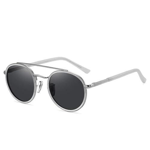 Lunettes de soleil rétro rondes en alliage idéales pour terrasse et conduite