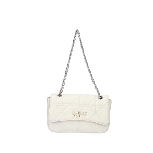 Sac bandoulière simili-cuir matelassé Gaelle Paris blanc cassé avec sangle