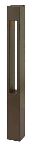 Hinkley Atlantis 12V Large Square Landscape Bollard - Aluminum, Etched Glass Lens, Modern, LED Bulb Included - Bronze Finish -  15602BZ