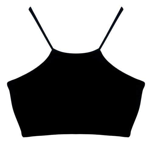 Biquíni Cropped Avulso Parte Cima Bojo Alça Fina Moda Praia (BR, Alfa, P, Regular, M, Preto)