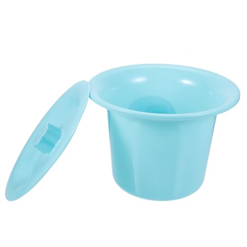 COMPUKAS 成人用尿盆 蓋付きプラスチック製耐臭チャンバーポット 非滑底設計で安定 高齢者 障害者対応 夜間用携帯尿器家旅行用