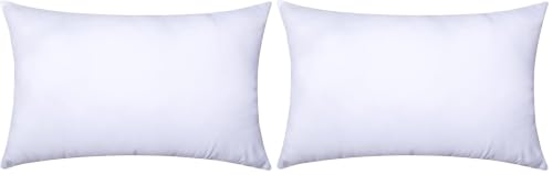 Image of MIULEE Throw Pillow Insert Premium Pillow Stuffer Sham Rectangle for Decorative Cushion Bed Couch Sofa 12x20 Inch (Pack of 2)