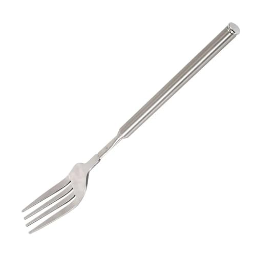 Malemollygebide Extendable Forks,long fork,Stainless Steel Fork, Retractable Travel Fork,BBQ Forks Machine Washable for Dinner Pasta Dessert Salad Extended To 25 Inches,Shortest To 8.67 Inches