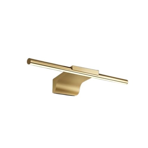 Aplique de pared dorado para baño sobre el espejo con iluminación de una luz