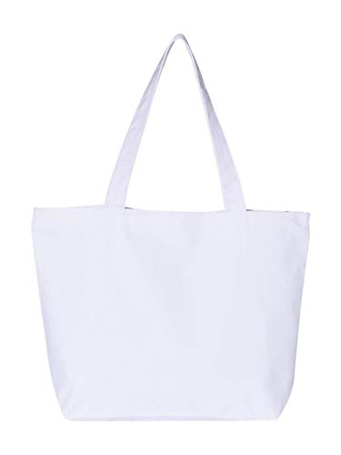 Q-Tees 25L Zippered Tote One Size White2