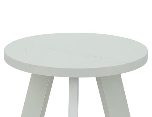 Image of SBF Furniture Mini Round Side Table, 30 cm, Matte Finish, Modern Minimalist Design, 3 Angled Legs (Round White)
