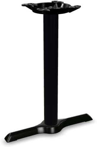 Cast Iron Table Base, T-Shape End Column, 5W x 22L x 28H inches, Black