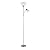 Globe Electric 67134 72" Torchiere Floor Lamp + Adjustable Reading Light, Silver, Frosted Plastic Shade, 3-Step Rotary Switch on Socket, Living Room Décor, Reading Light, Home Essentials, Bedroom