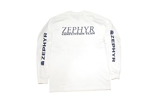 JEFF HO �E ZEPHYR �W�F�t�E�z�[/�[�t�@�[ COMPETITION TEAM LOGO DOUBLE SLEEVE PRINT �[�t�@�[ �`�[���R���y���S LS �����O�X���[�u ����T WHITE/NAVY ��x�� �z���C�g/�l�C�r�[�v�����g