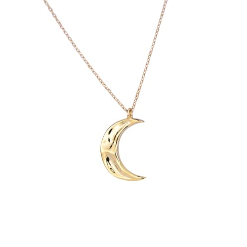 Collier croissant de lune en argent sterling aux finitions martelées fait main