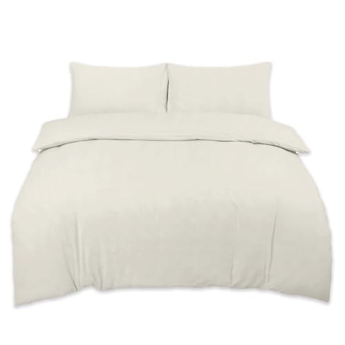 GC GAVENO CAVAILIA 100% Egyptian Cotton Duvet Cover, 400 Thread Count King Size Duvet Cover Set, Hotel Quality Cream Bedding Reversible King Size Quilt Cover Bed Set