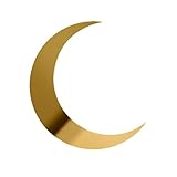 Decal Stickers of Crescent Moon Silhouette Symbol Icon (Metallic Gold) (Set of 2) Luxury Weatherproof Vinyl Decal Stickers for Laptop Desktop Smartphone Car Dirt Bike Wall Room - ANDstic880711GO