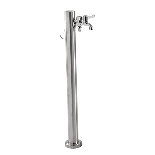 Columna de agua para exteriores, columna vertical de acero inoxidable, dispensador de agua con soporte para manguera de grifo, fuente de agua para parques, césped, baños