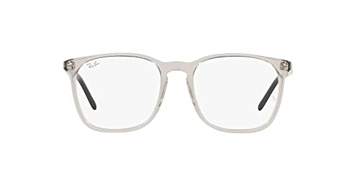 Ray-Ban RX5387F Low Bridge Fit Square Prescription Eyewear Frames, Transparent Beige/Demo Lens, 54 mm