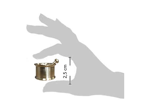 Mini mortaio con pestello, 2,1 x 3,5 cm, in ottone...