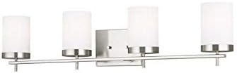 Sea Gull Lighting Sea Gull 4490304-962 Transitional Four Light Bath from Zire Collection in Pwt, Nckl, B/S, Slvr. Finish, Brushed Nickel