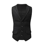 Men's Suit Vest Notch Lapel V Neck Vests Jacket Business Waistcoat Casual Slim Fit Dress Blazer for