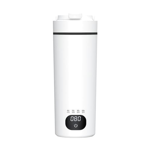 OXIZER 電気ケトル ポータブル 旅行用 ケトル 小型 車用魔法瓶、真空断熱マグボトル、4/6段階温度設定、45℃?100℃、24時間自動保温、漏れ防止トラベルカップ、持ち運びに便利、500ml大容量、空焚き防止、急速加熱、出張/旅行/粉ミルク/お茶作
