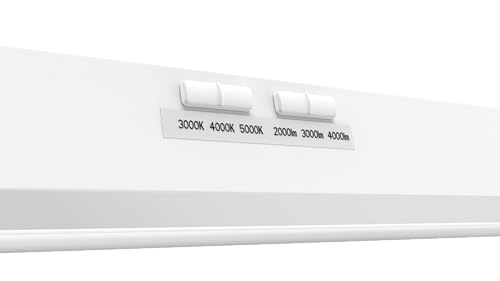Image of Lithonia Lighting 4 Foot LED Light Fixture, Low-Profile Linkable LED Wraparound Flush Mount Ceiling Light, Adjustable Lumens, Selectable White Color, 120V, 48-Inch (FMLWL LNK 48 ALO4 8SWW2)