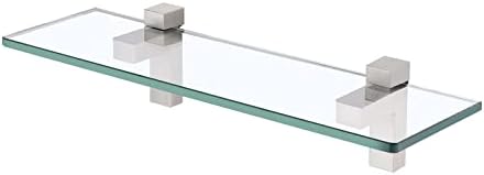 KES Bathroom Wall Shelf 15.8 Inch Tempered Glass Shelf Wall Mounted Brushed Nickel Finish, BGS3201S40-2