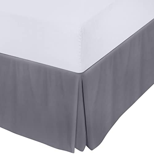 Utopia Bedding Base Valance Sheet - Soft Brushed Microfibre - Pleated - Fits Under the Mattress & Down to the Floor - Bed Base Skirt (Double, Beige)