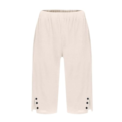 Women's Wide Leg Linen Bermuda Shorts Loose High Waisted Summer Bergen Shorts