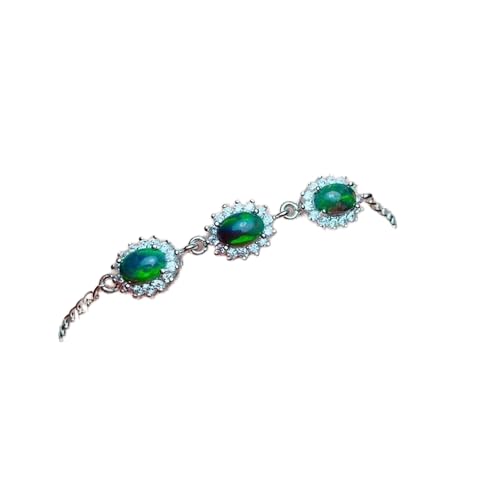 Pulsera de ópalo natural en plata de ley con diseño artesanal exclusivo