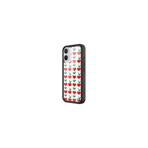 Image of Wildflower Cases - Compatible with iPhone 16 | Protective Black Bumper, 6.5ft Drop Test Certified, Women Owned Small Business | Red Hearts Green Dainty Aesthetic Cute Trendy | Love Blooms