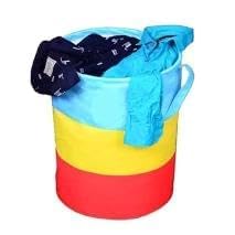 Foldable Light Weight Laundry Bag Basket with Lid and Handle for Toys Storage & Clothes, Yellow red)-image-33