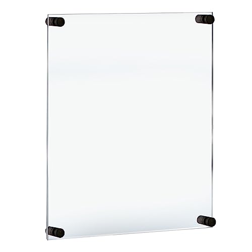 Azar Displays 105530-BLK-2PK Floating Acrylic Wall Frame with Silver Stand Off Caps: 22" x 28" Graphic Size. Overall Frame Size: 26" x 32" (Pack of 2) by Azar Displays - Image 6