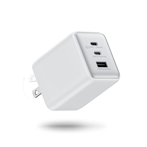 wegear 100W USB C Wall Charger, 3-Port PPS PD 3.0 Compact Foldable Wall Charger Block, Fast Power Adapter for MacBook Pro/Air, Dell XPS, iPad Pro, iPhone 17/16/15, Galaxy S25/S24, (White)