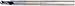 WIDIA Hanita 4AN116026 4AN1 HP Aluminum End Mill, Ball Nose, 0.75" LOC, 0.625" Cutting Dia, Carbide, Uncoated, RH Cut, 0.625" Shank Dia, 2-Flute