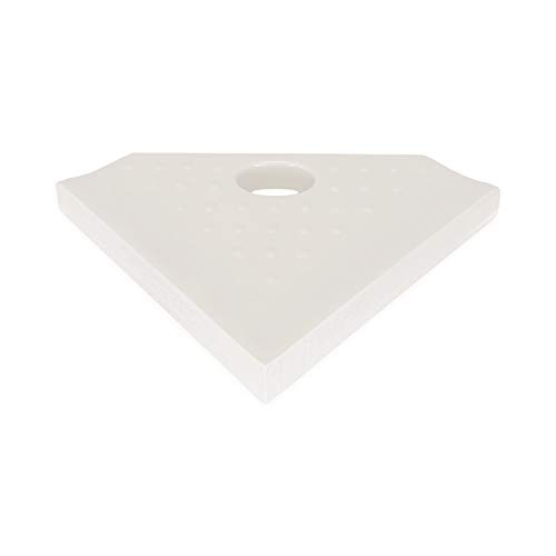 Questech Décor 5 Inch Shower Footrest, Wall Mounted Corner Shower Shaving Shelf, Retrofit Shower Caddy For Tiled Shower Walls, Bathroom Corner Shelf, 5 Inch Geo Flatback, White Polished #TOP2
