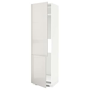Ikea METOD high cab f fridge/freezer w 2 doors, 60x60x220 cm, white/Ringhult light grey